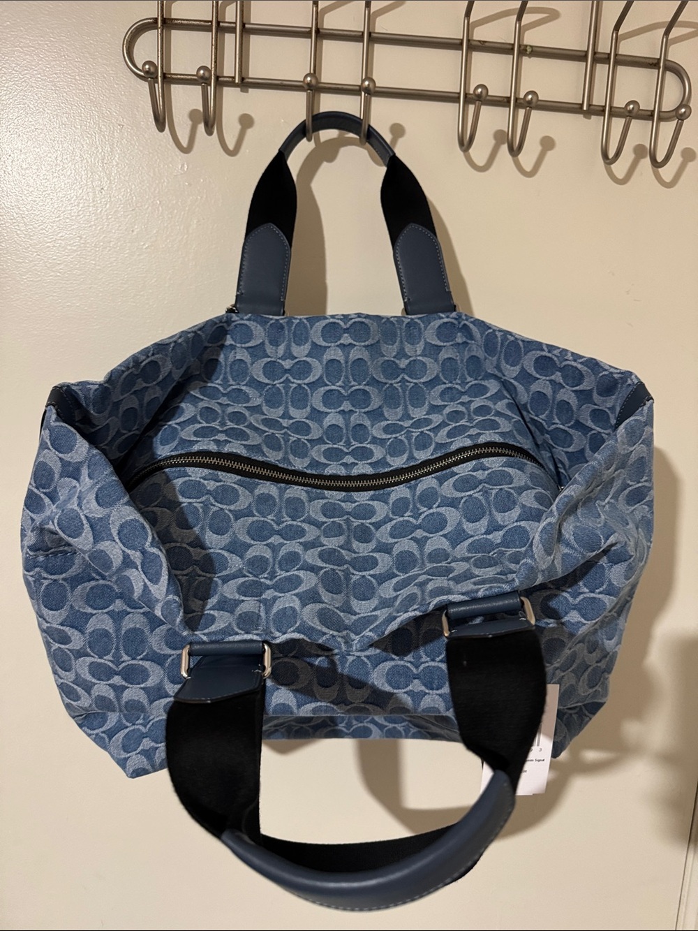 Blue Logo-Pattern Tote Bag - Designer Style